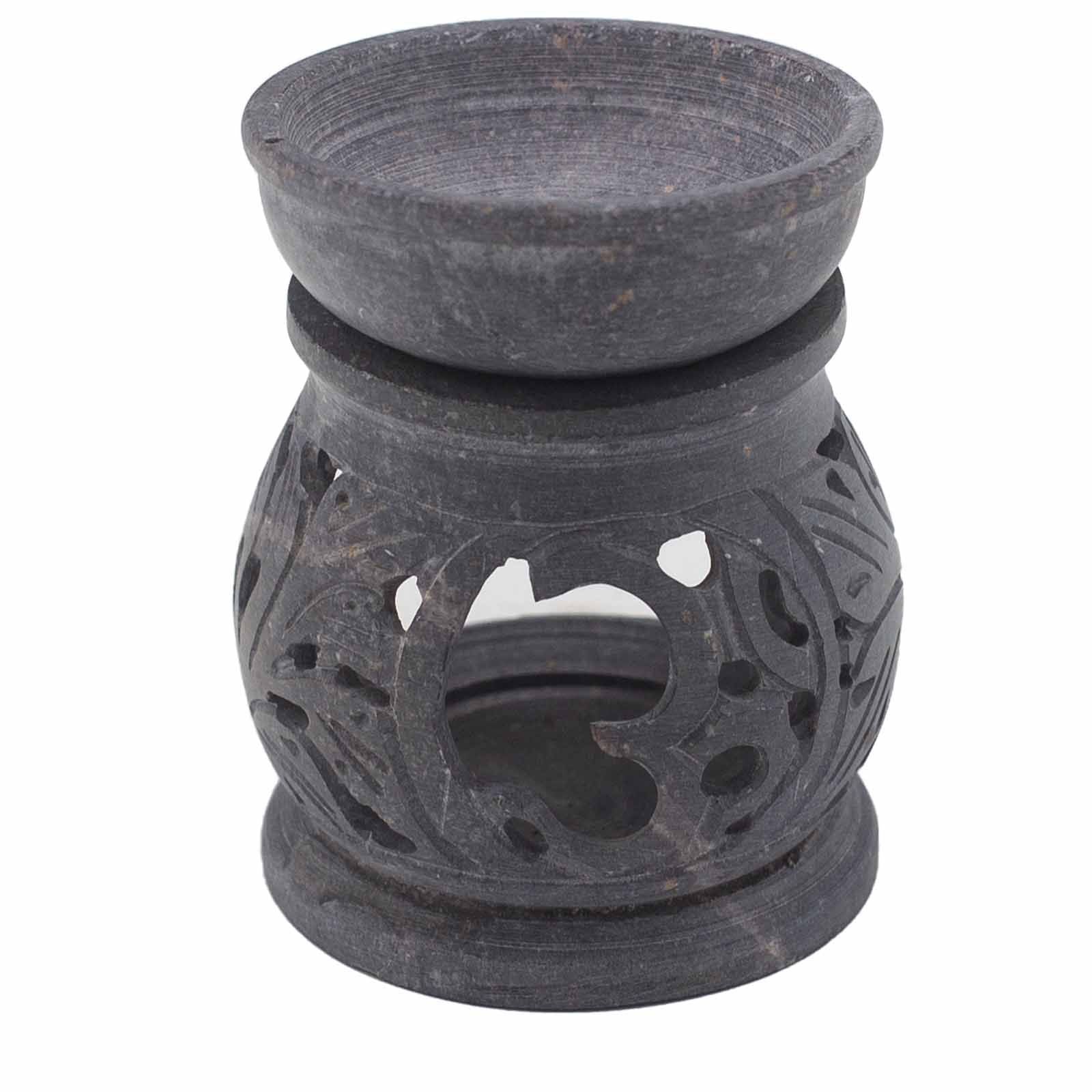 Small Soapstone Oil Burner 8cm - Om Soapstone Oil Burners - Bath Indulgence