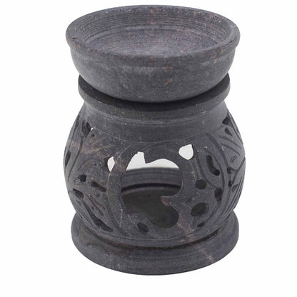 Small Soapstone Oil Burner 8cm - Om Soapstone Oil Burners - Bath Indulgence