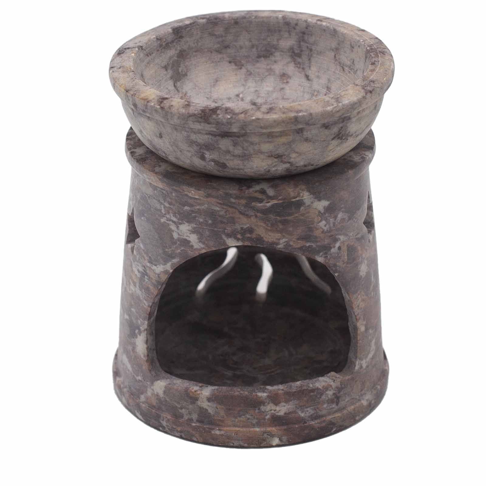 Small Soapstone Oil Burner 8cm - Sun & Stars Soapstone Oil Burners - Bath Indulgence