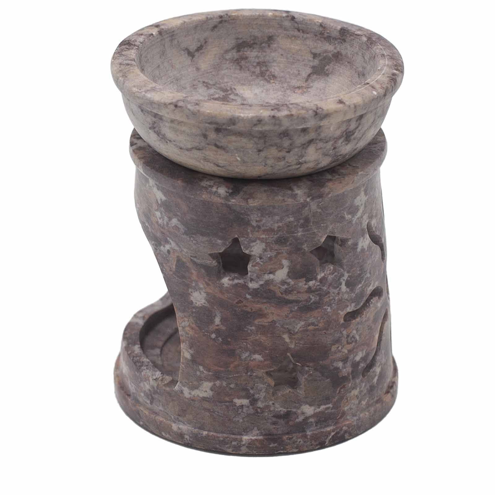 Small Soapstone Oil Burner 8cm - Sun & Stars Soapstone Oil Burners - Bath Indulgence