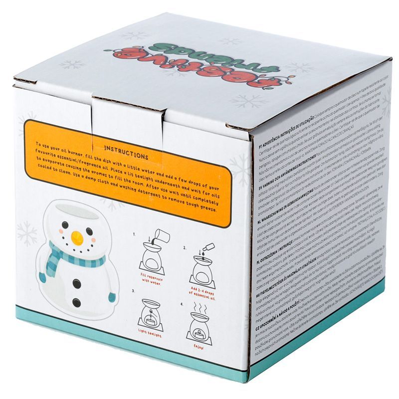 Snowman Shaped Christmas Ceramic Oil Burner Oil Burners Mixed Designs - Bath Indulgence