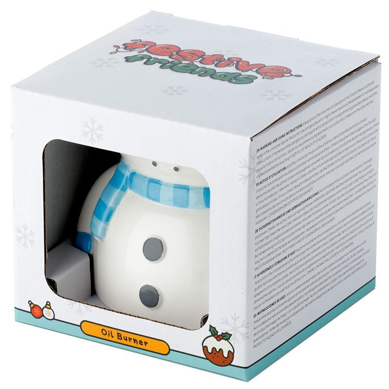 Snowman Shaped Christmas Ceramic Oil Burner Oil Burners Mixed Designs - Bath Indulgence
