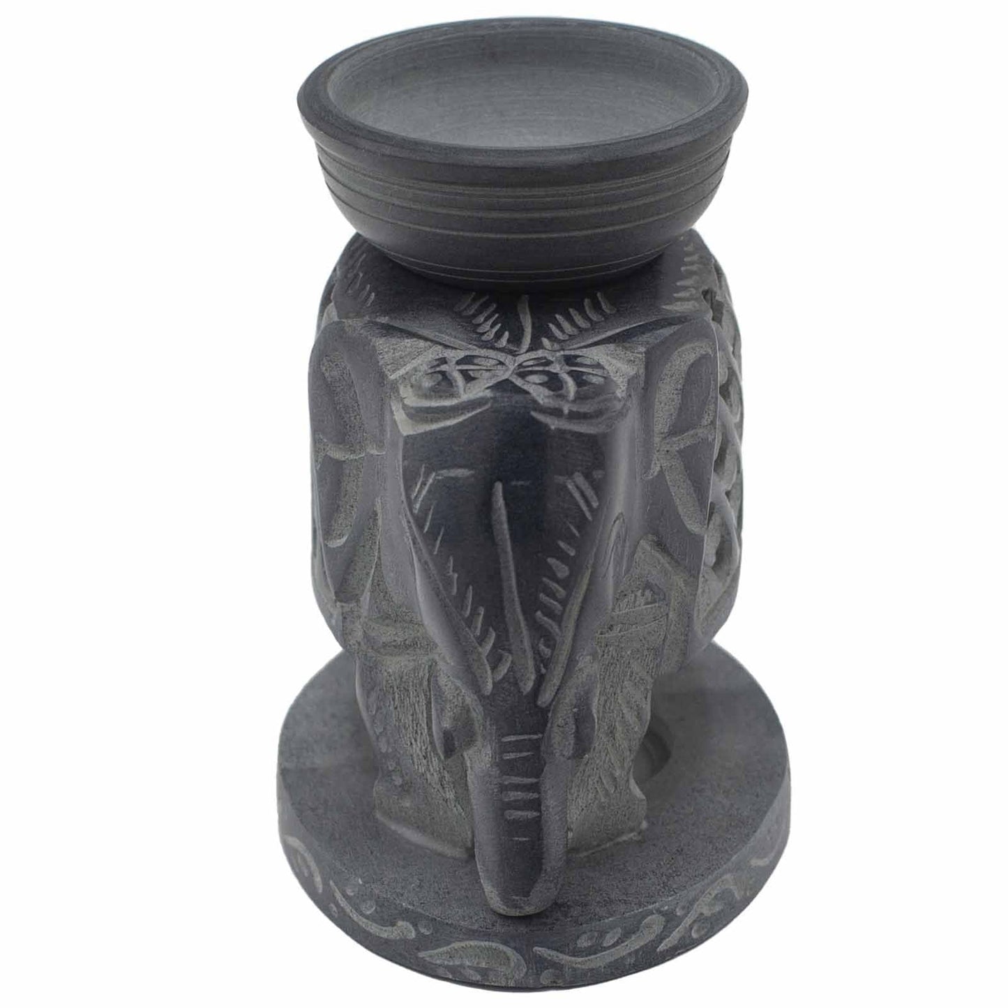Soapstone Oil Burner 10.5cm - Standing Elephant Soapstone Oil Burners - Bath Indulgence