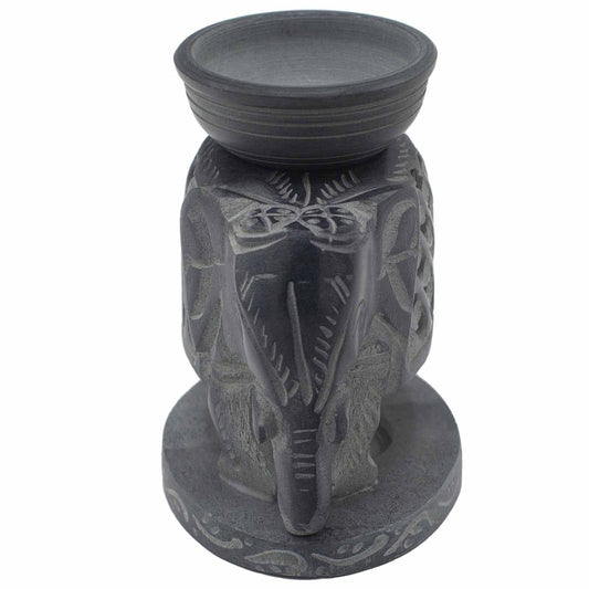 Soapstone Oil Burner 10.5cm - Standing Elephant Soapstone Oil Burners - Bath Indulgence