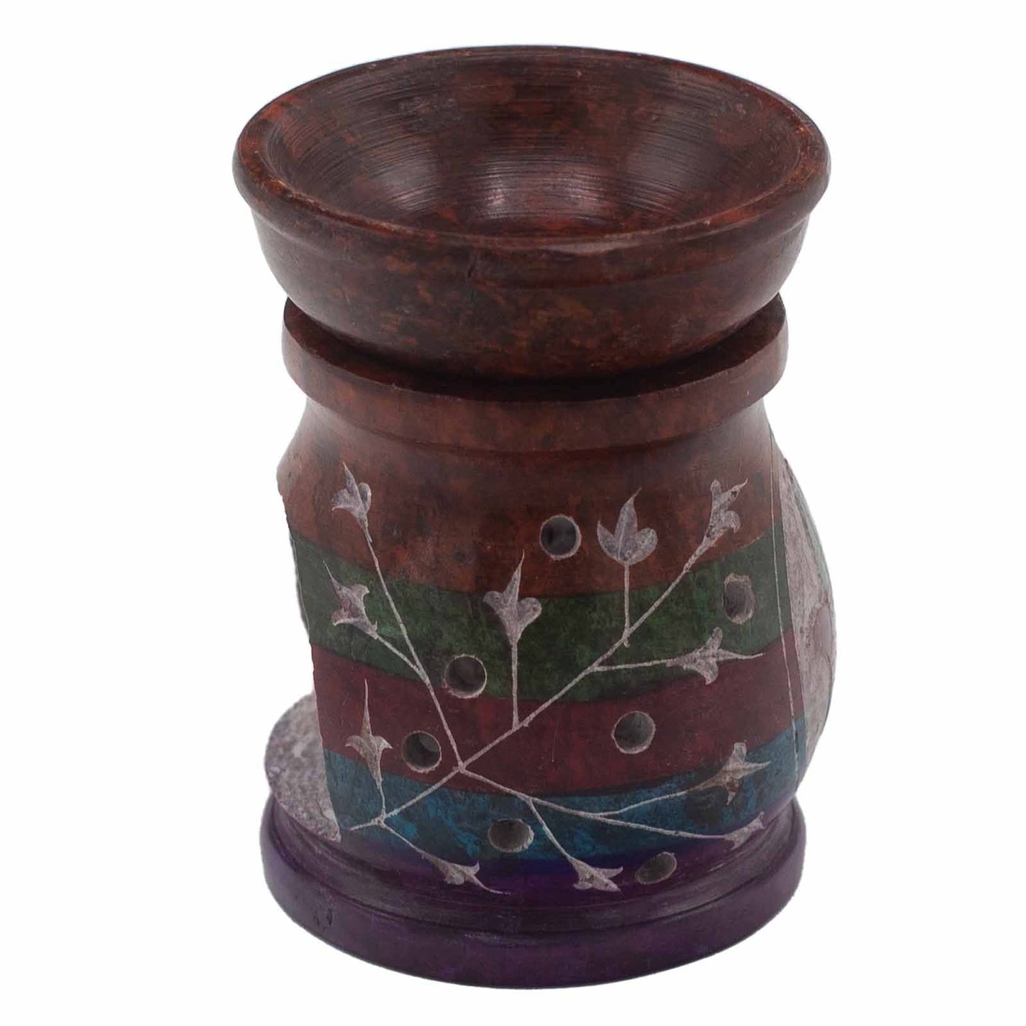 Soapstone Oil Burner 10cm - Hamsa - Five Colours Soapstone Oil Burners - Bath Indulgence