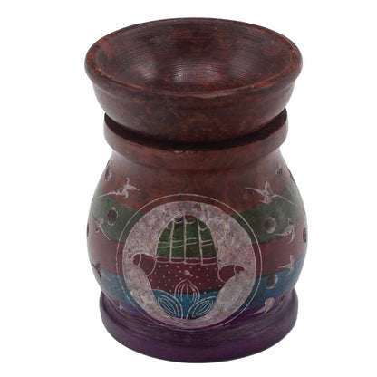 Soapstone Oil Burner 10cm - Hamsa - Five Colours Soapstone Oil Burners - Bath Indulgence
