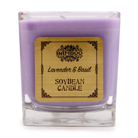 Soybean Jar Candles - Lavender & Basil Soybean Wax Jar Candles - Bath Indulgence