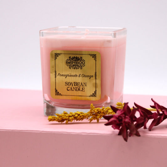 Soybean Jar Candles - Pomegranate & Orange Soybean Wax Jar Candles - Bath Indulgence