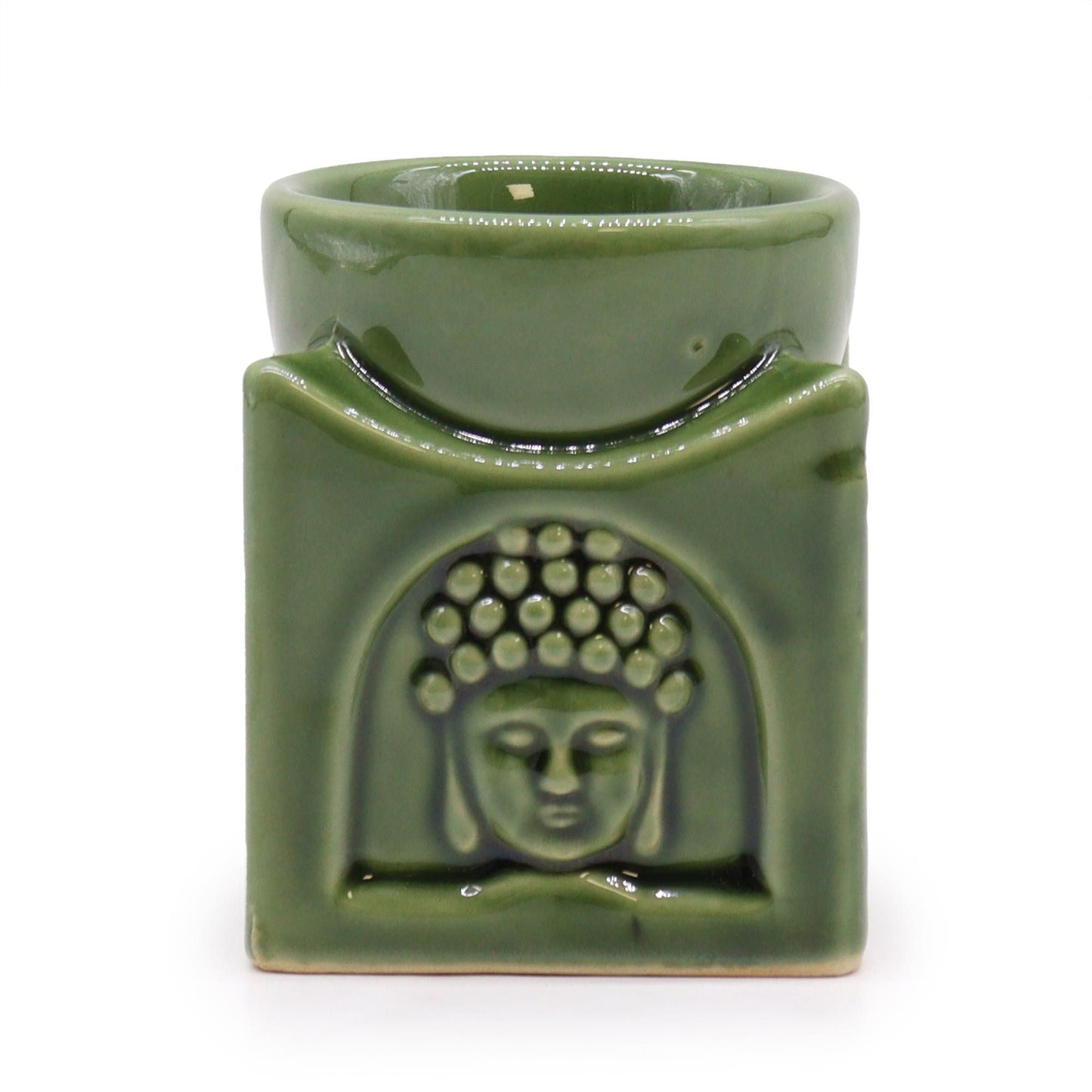 Square Buddha Burner - Dark Jade Classic Buddha Oil Burners - Bath Indulgence