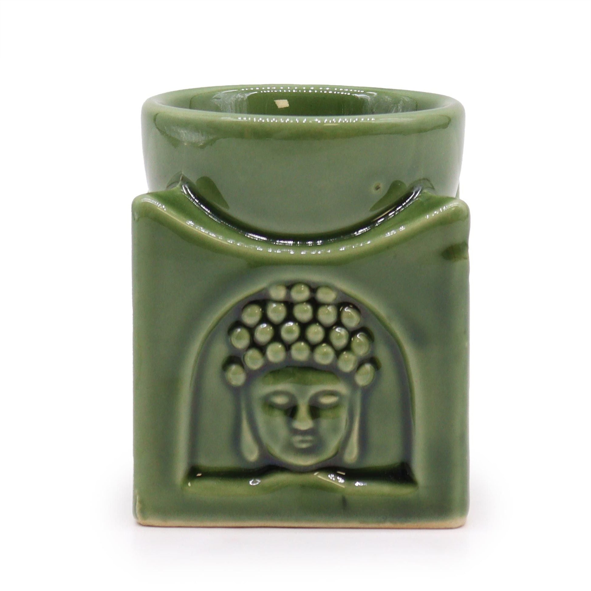 Square Buddha Burner - Dark Jade Classic Buddha Oil Burners - Bath Indulgence