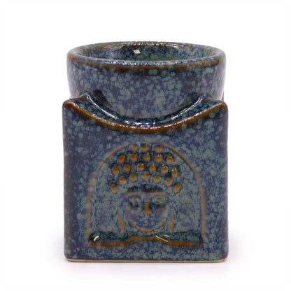 Square Buddha Burner - Dusty Blue Classic Buddha Oil Burners - Bath Indulgence