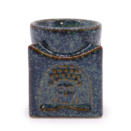 Square Buddha Burner - Dusty Blue Classic Buddha Oil Burners - Bath Indulgence