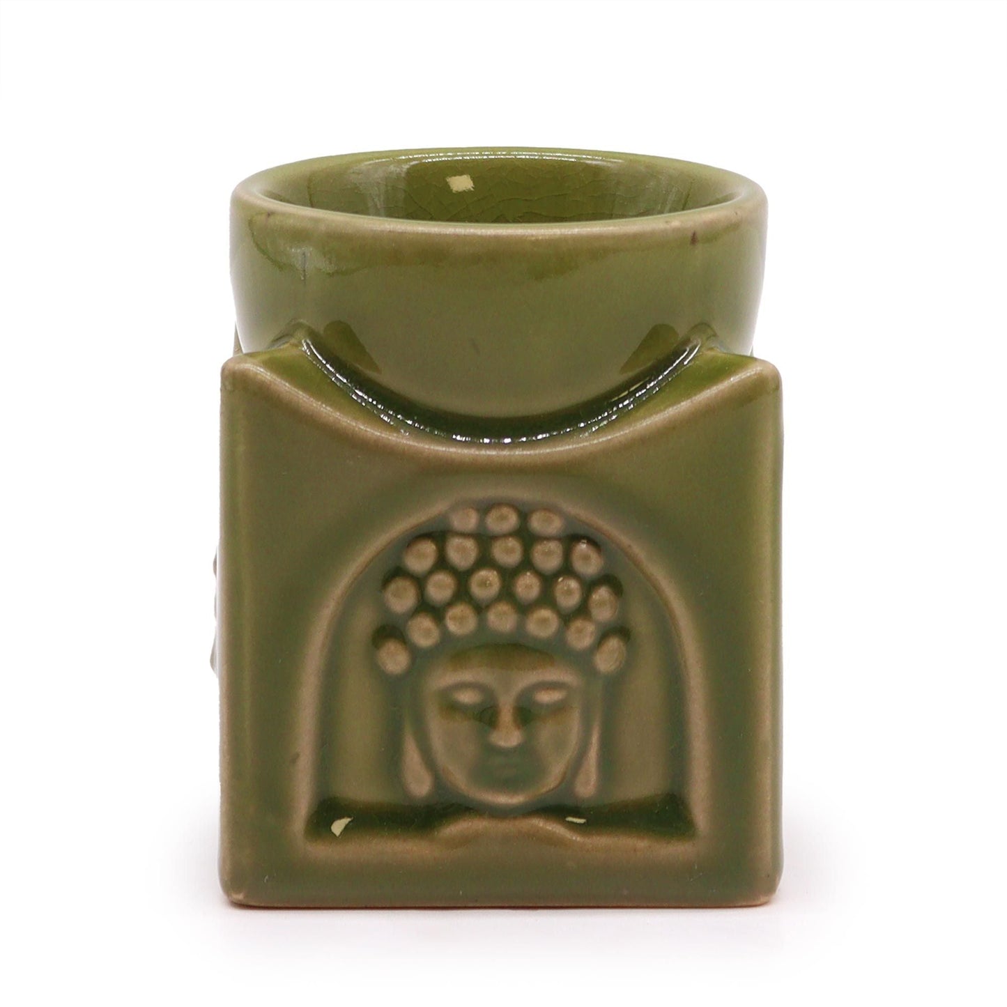 Square Buddha Burner - Light Jade Classic Buddha Oil Burners - Bath Indulgence