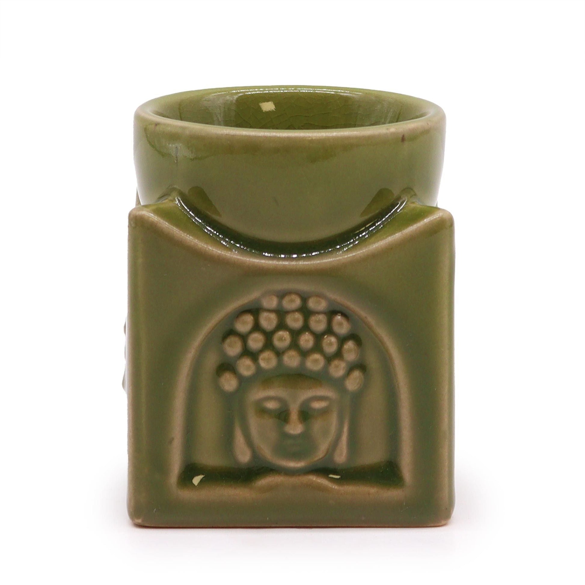 Square Buddha Burner - Light Jade Classic Buddha Oil Burners - Bath Indulgence