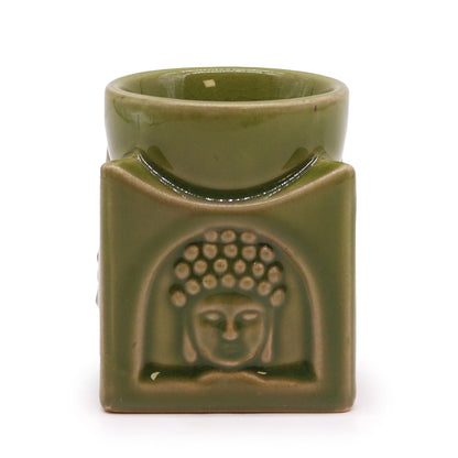 Square Buddha Burner - Light Jade Classic Buddha Oil Burners - Bath Indulgence