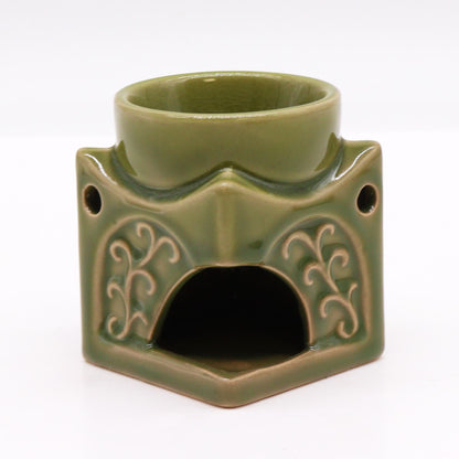 Square Buddha Burner - Light Jade Classic Buddha Oil Burners - Bath Indulgence