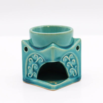 Square Buddha Burner - Soft Turquoise Classic Buddha Oil Burners - Bath Indulgence