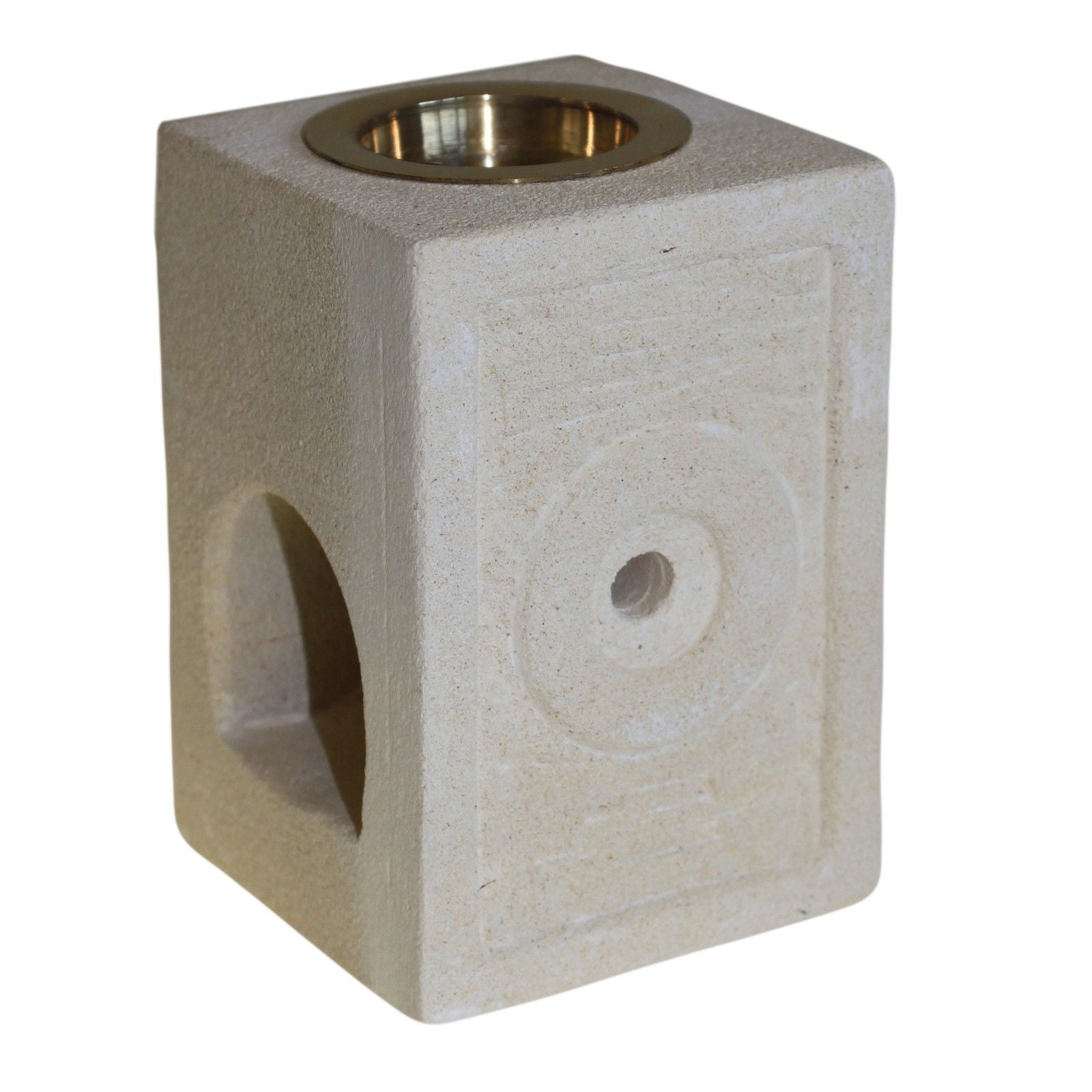 Stone Oil Burner - Square Moorish Sandstone Oil Burners - Bath Indulgence