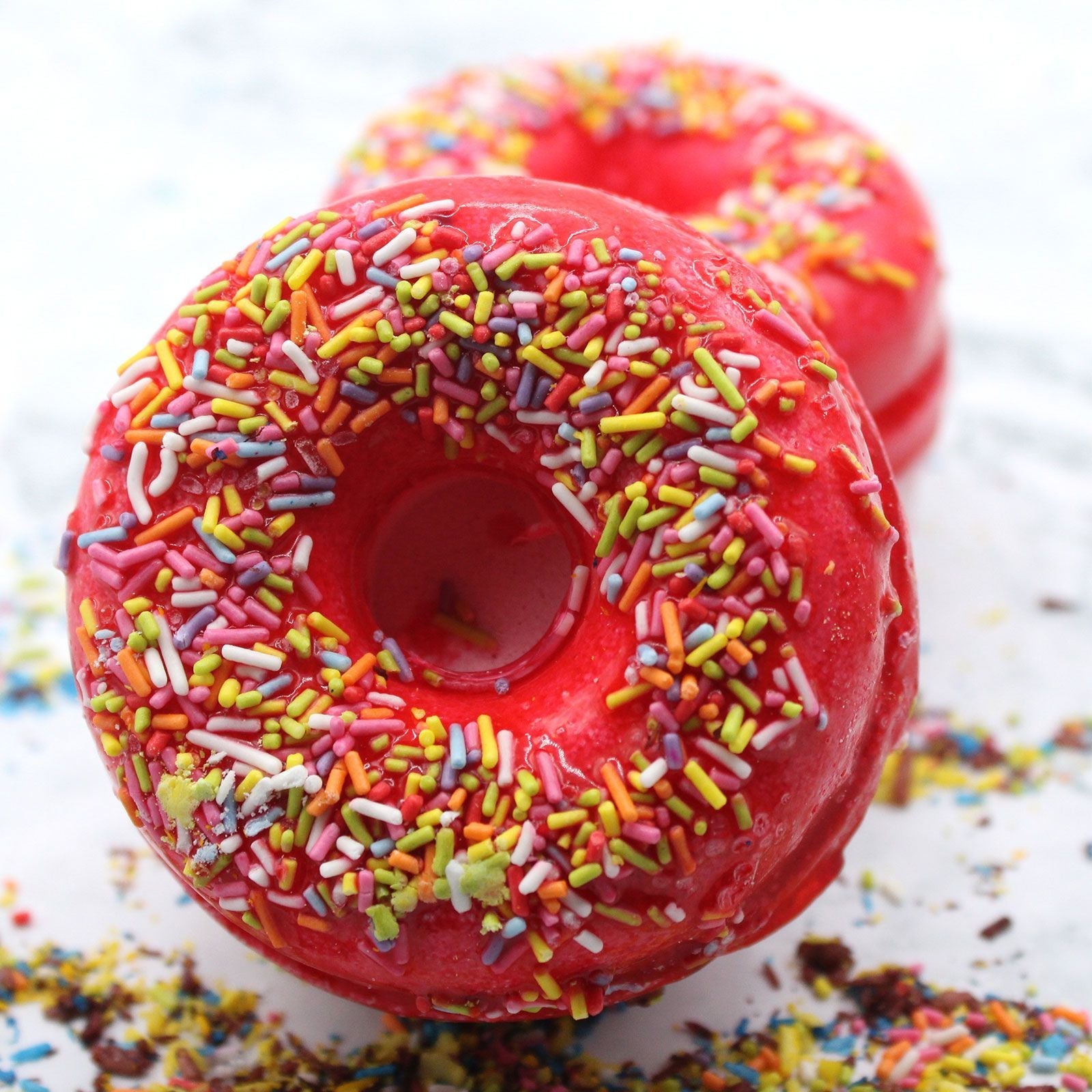 Strawberry & Banana Bath Donuts Donut Bath Fizzers - Bath Indulgence