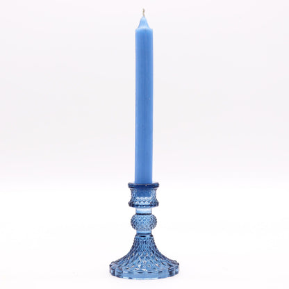 Vintage Dinner Candle Holder - Royal Blue Glass Candle Holders & Jars - Bath Indulgence
