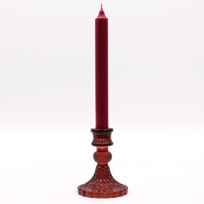 Vintage Dinner Candle Holder - Vampire Red Glass Candle Holders & Jars - Bath Indulgence