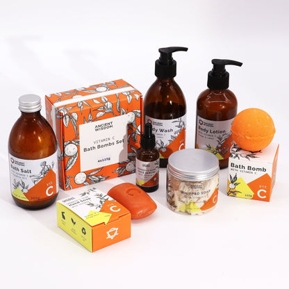 Vitamin C Infused Bath Bomb with Essential Oils Vitamin C Skincare - Bath Indulgence