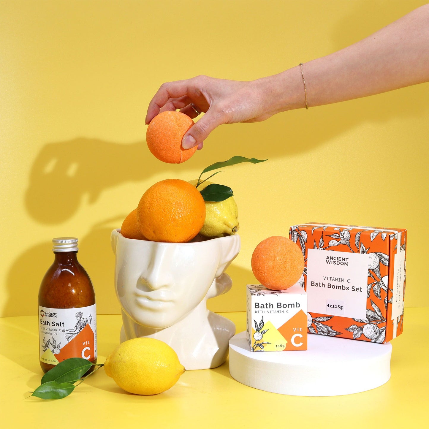 Vitamin C Infused Bath Bomb with Essential Oils Vitamin C Skincare - Bath Indulgence