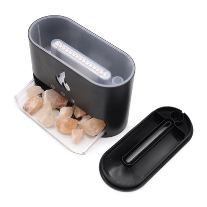 White Blaze Aroma Diffuser - Himalayan Salt Chamber - USB - C - Flame Effect (Salt included) Aroma Diffusers - Bath Indulgence