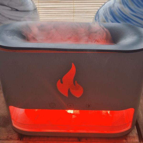 White Blaze Aroma Diffuser - Himalayan Salt Chamber - USB - C - Flame Effect (Salt included) Aroma Diffusers - Bath Indulgence
