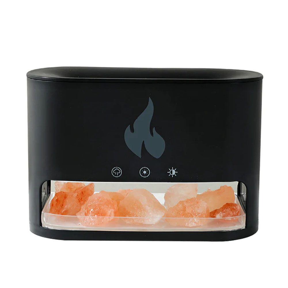 White Blaze Aroma Diffuser - Himalayan Salt Chamber - USB - C - Flame Effect (Salt included) Aroma Diffusers - Bath Indulgence