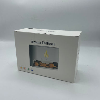 White Blaze Aroma Diffuser - Himalayan Salt Chamber - USB - C - Flame Effect (Salt included) Aroma Diffusers - Bath Indulgence