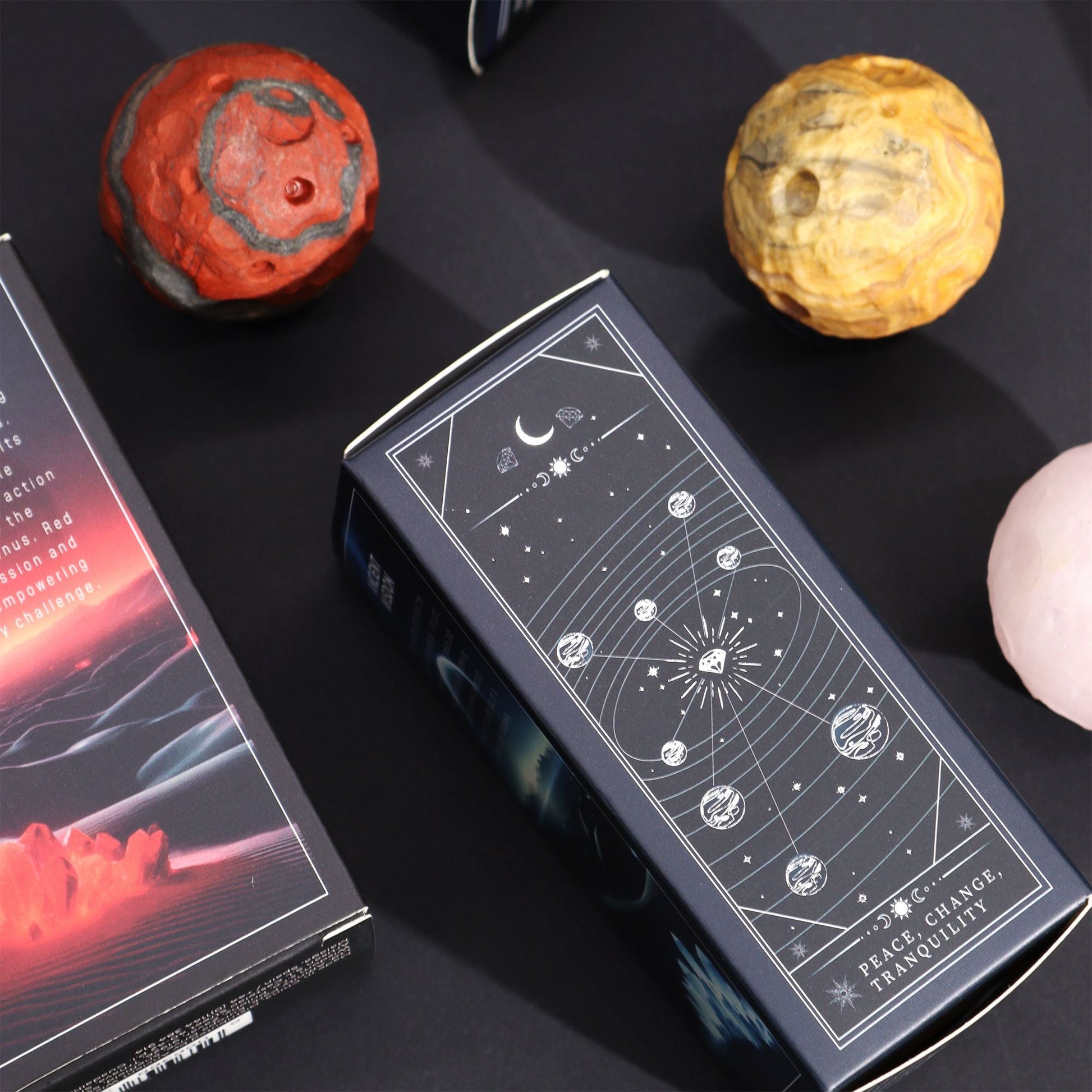 White Howlite Planet on a Sola Goldstone Stand (MOON) Gemstone Planets on a Goldstone Stand - Bath Indulgence