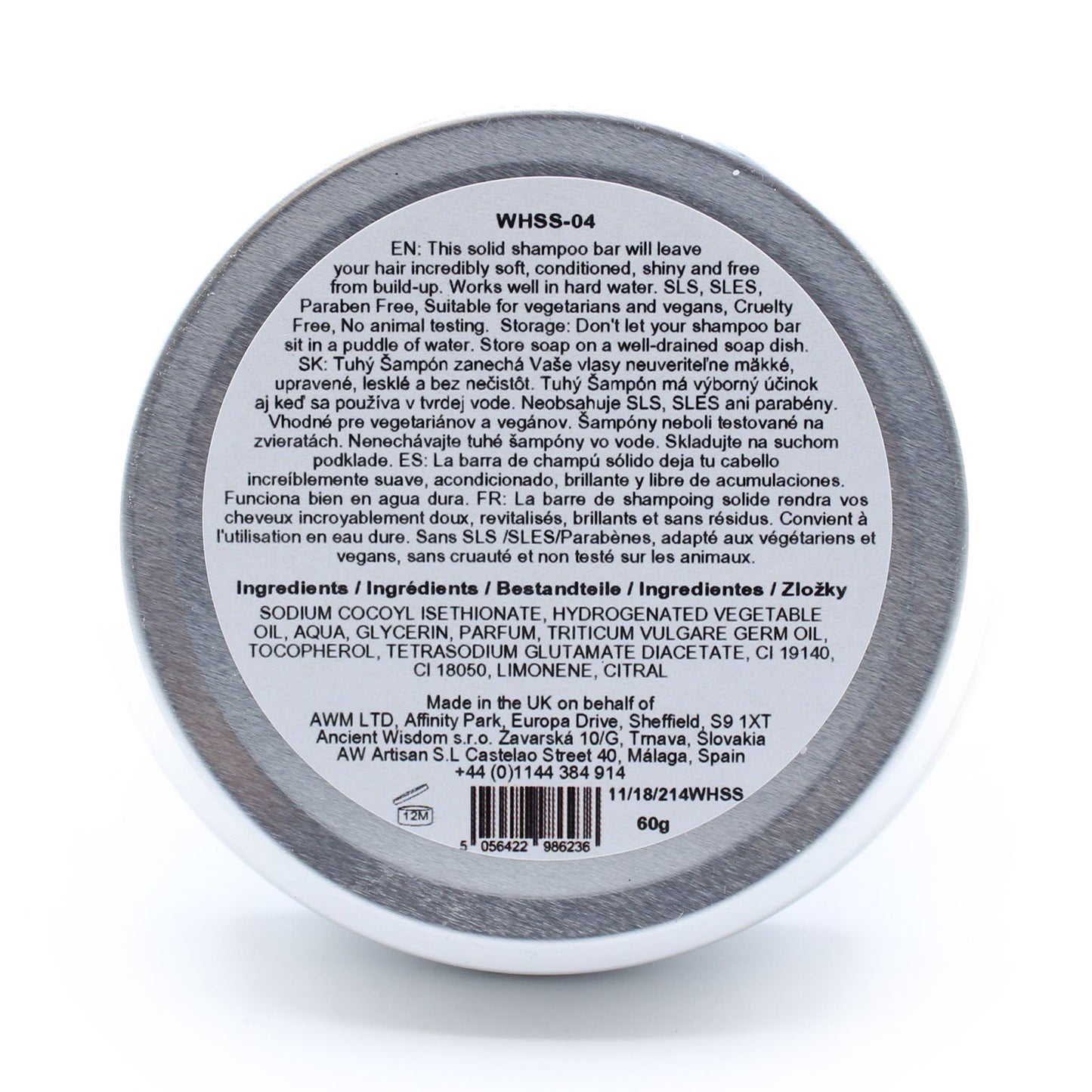Wild Hare Hairy Coconut Solid Shampoo 60g - Handmade In UK Vegan Premium Ingredients - Bath Indulgence