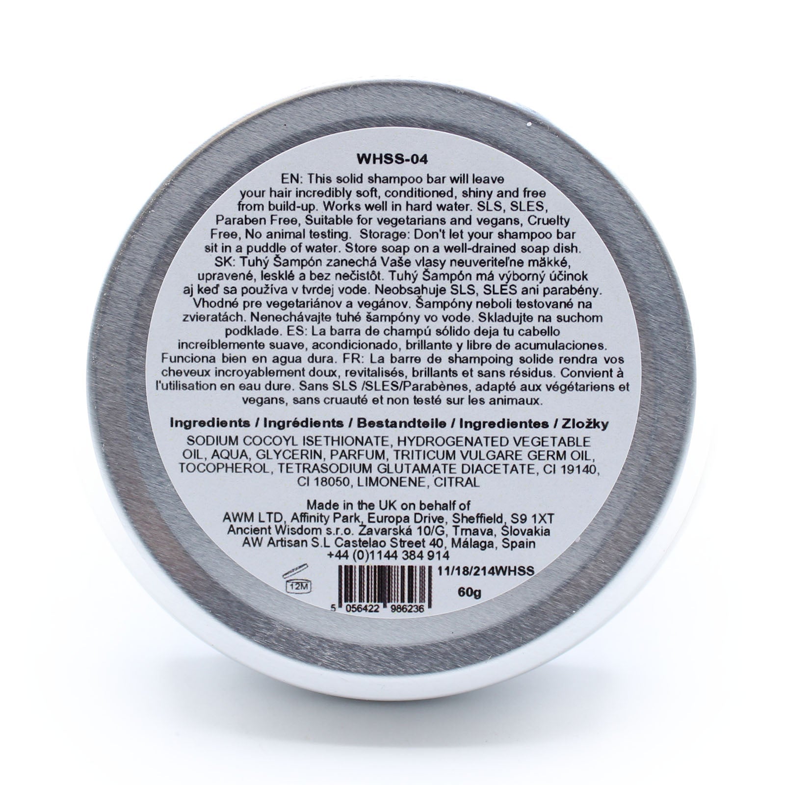 Wild Hare Hairy Coconut Solid Shampoo 60g - Handmade In UK Vegan Premium Ingredients - Bath Indulgence