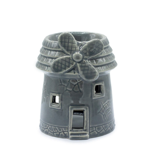 Windmill Oil Burner - Grey Various Shaped Ceramic Oil Burners - Bath Indulgence