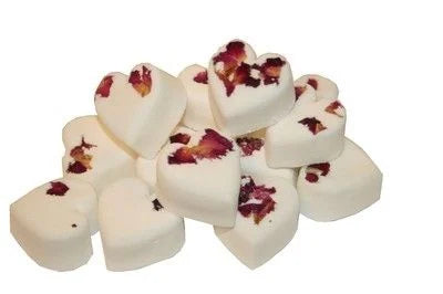Rose & Ylang Mini Bath Bomb Hearts 200g UK Handmade Vegan Premium Ingredients