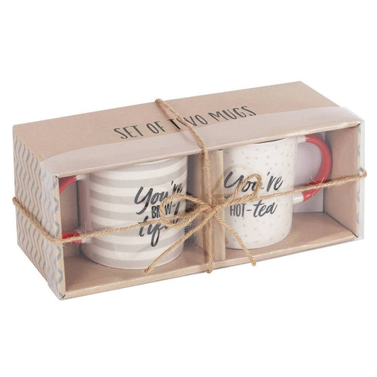 Brewtiful Mug Set You're a Hot - tea Microwave &amp; Dishwasher safe Gift Set - Bath Indulgence
