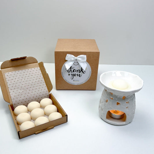 Embossed Butterfly Burner & Wax Melt Thank You Gift Set - Bath Indulgence