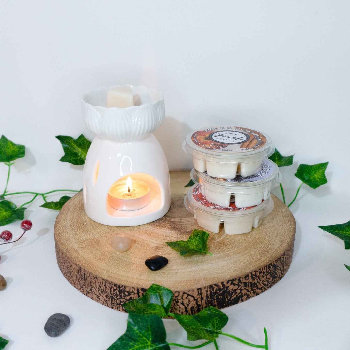 Lotus Burner & Wax Melt Gift Set - Bath Indulgence