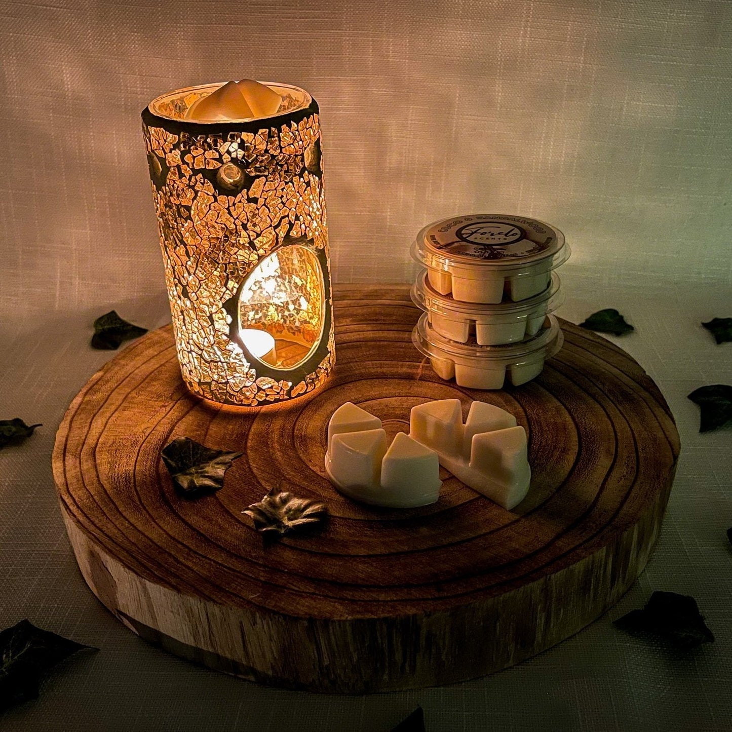 Pillar Crackle Burner & Wax Melt Gift Set - Bath Indulgence