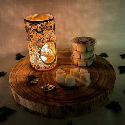 Pillar Crackle Burner & Wax Melt Gift Set - Bath Indulgence