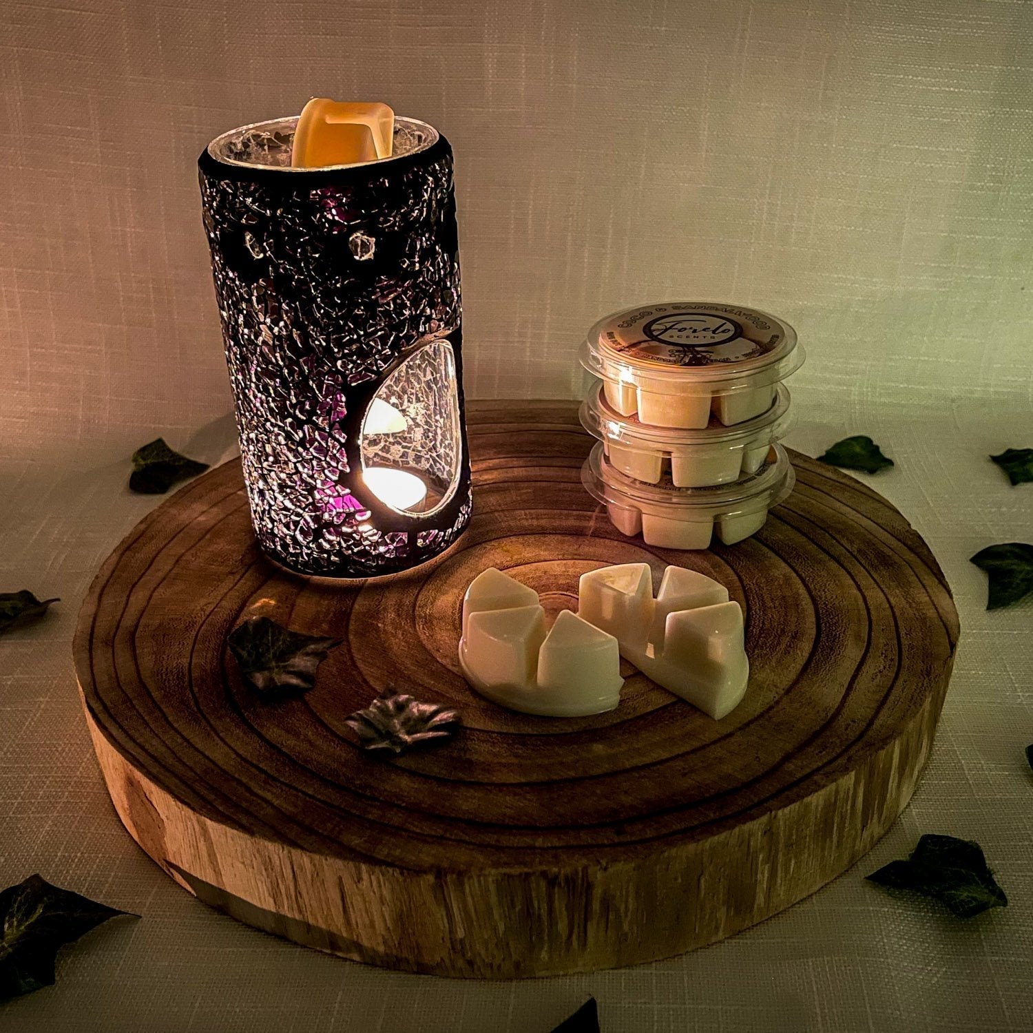 Pillar Crackle Burner & Wax Melt Gift Set - Bath Indulgence