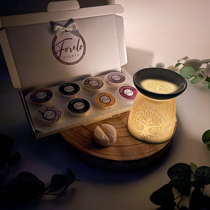Wax Melt Sample Box & Burner Gift Set - Bath Indulgence