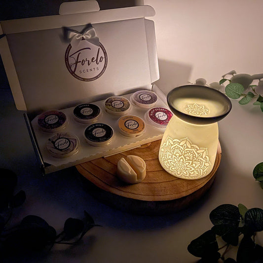 Wax Melt Sample Box & Burner Gift Set - Bath Indulgence